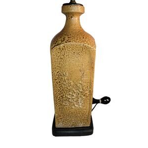 vintage Studio Art pottery brown thrown lamp light Signed Mary Martin 2001